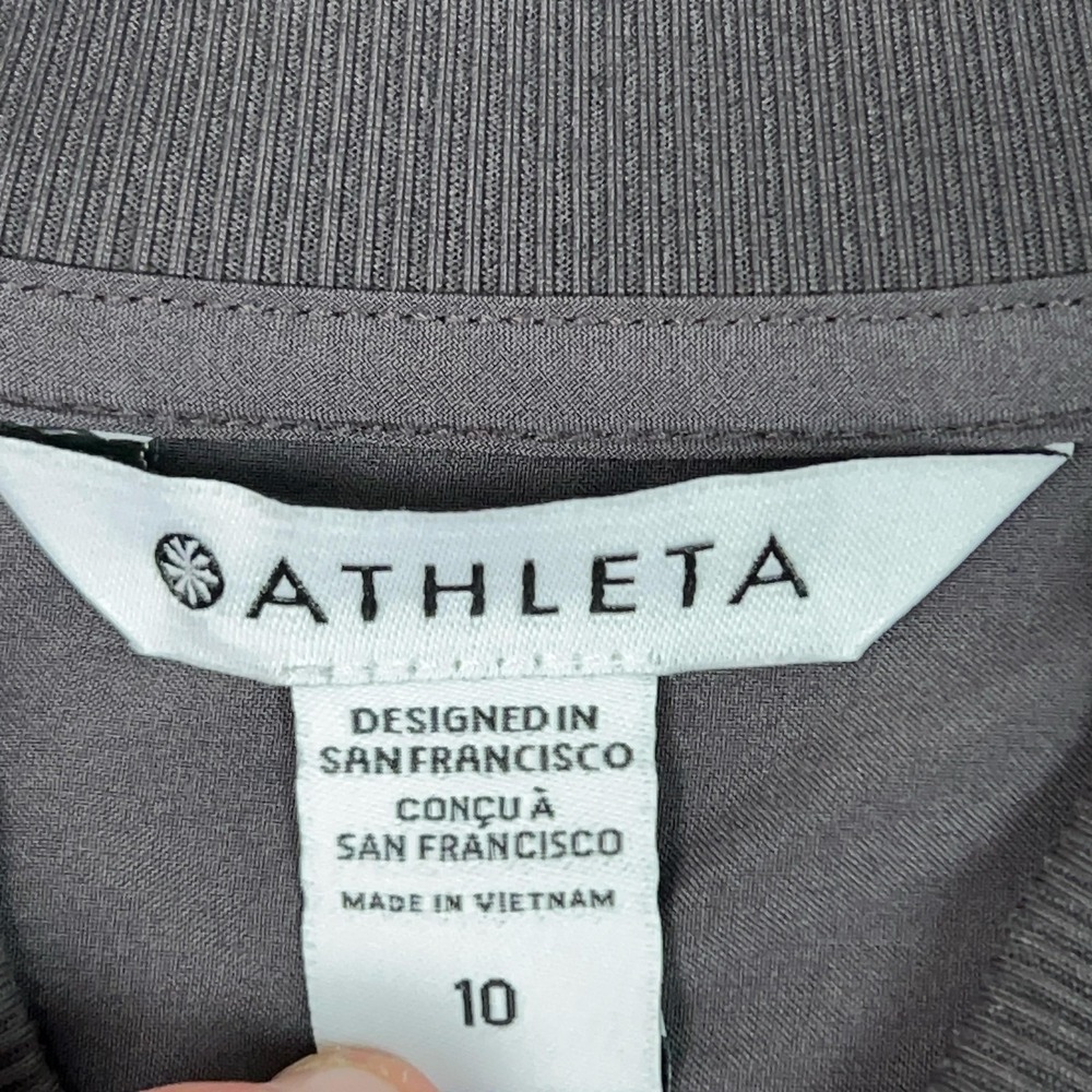 Athleta Jumpsuit Womens 10 Gray Brooklyn Utility Wide Leg Zip Pockets Travel - Picture 12 of 16